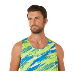 Camiseta Asics Color Injection Singlet Sin Mangas Verde Azul -Saucony Tienda camiseta asics color injection singlet sin mangas verde azul 3