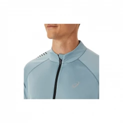 Camiseta Asics Icon 1/2 Zip Manga Larga Gris -Saucony Tienda camiseta asics icon 12 zip manga larga gris 5