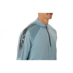 Camiseta Asics Icon 1/2 Zip Manga Larga Gris -Saucony Tienda camiseta asics icon 12 zip manga larga gris 6