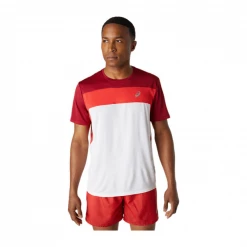 Saucony Tienda 34 Camiseta Asics Race SS Manga Corta Granate Rojo Blanco AW21