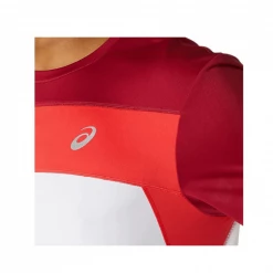 Camiseta Asics Race SS Manga Corta Granate Rojo Blanco AW21 -Saucony Tienda camiseta asics race ss manga corta granate rojo blanco aw21 3