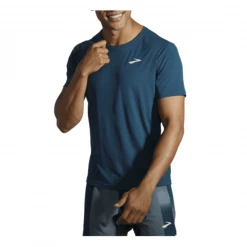 Camiseta Brooks Atmosphere Manga Corta Azul Marino -Saucony Tienda camiseta brooks atmosphere manga corta azul marino 1