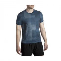 Camiseta Brooks Distance Graphic Manga Corta Azul Gris -Saucony Tienda camiseta brooks distance graphic manga corta azul gris 2