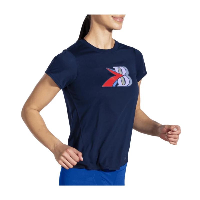 Camiseta Brooks Distance Graphic Manga Corta Azul Mujer 7 Camiseta Brooks Distance Graphic Manga Corta Azul Mujer - Imagen 5