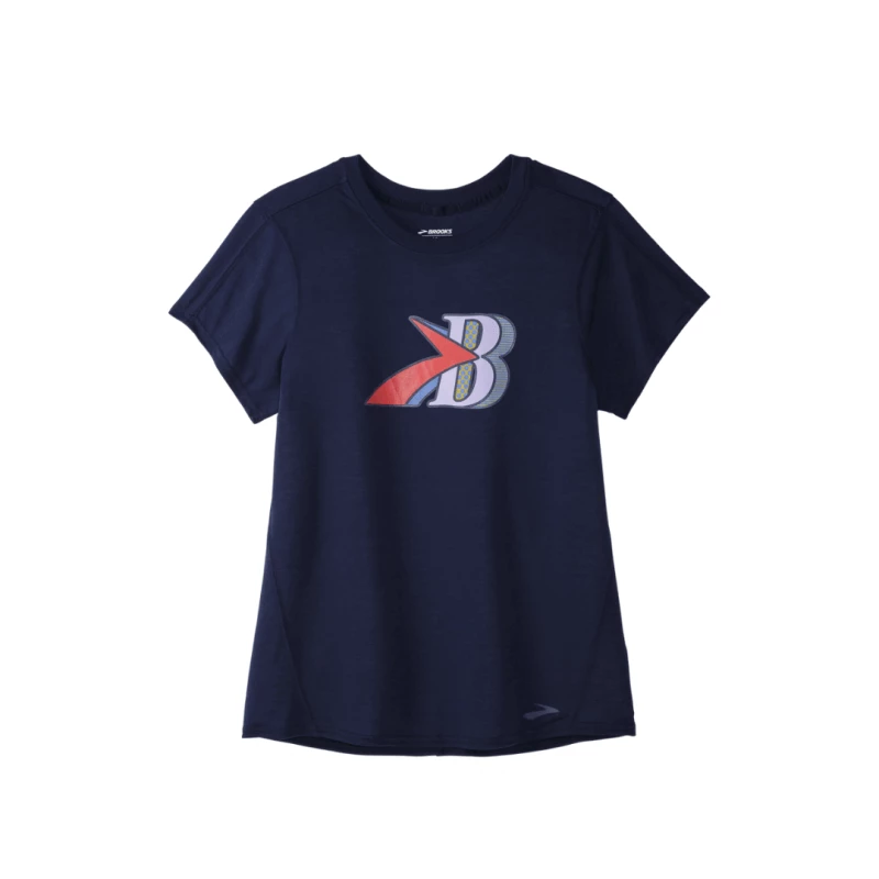 Camiseta Brooks Distance Graphic Manga Corta Azul Mujer 3 Camiseta Brooks Distance Graphic Manga Corta Azul Mujer