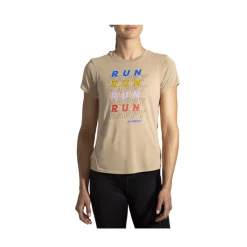 Camiseta Brooks Distance Graphic Manga Corta Marrón Claro -Saucony Tienda camiseta brooks distance graphic manga corta marron claro 2