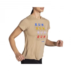 Camiseta Brooks Distance Graphic Manga Corta Marrón Claro -Saucony Tienda camiseta brooks distance graphic manga corta marron claro 4