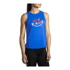 Camiseta Brooks Distance Graphic Tirantes Azul Eléctrico Mujer -Saucony Tienda camiseta brooks distance graphic tirantes azul electrico mujer 4