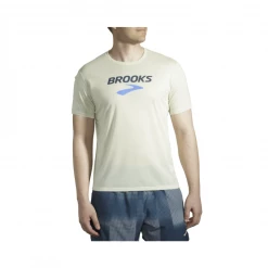 Camiseta Brooks Distance Manga Corta Blanco Roto -Saucony Tienda camiseta brooks distance manga corta blanco roto 1