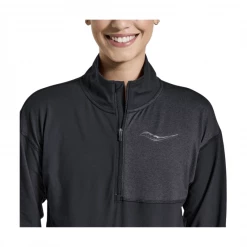 Camiseta Saucony Sunday 1/4 Zip Negro Mujer -Saucony Tienda camiseta saucony sunday 14 zip negro mujer 2