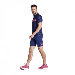 Pantalón Corto Apretado Saucony Elite Azul Rosa -Saucony Tienda pantalon corto apretado saucony elite azul rosa 3