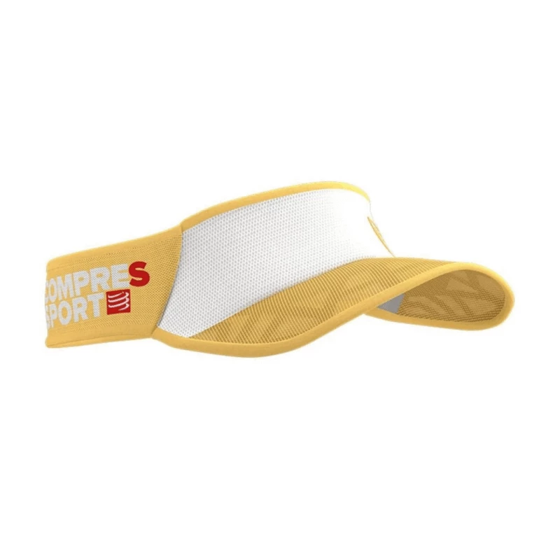 Visera Compressport Spiderweb Ultralight Blanco Dorado 4 Visera Compressport Spiderweb Ultralight Blanco Dorado - Imagen 2