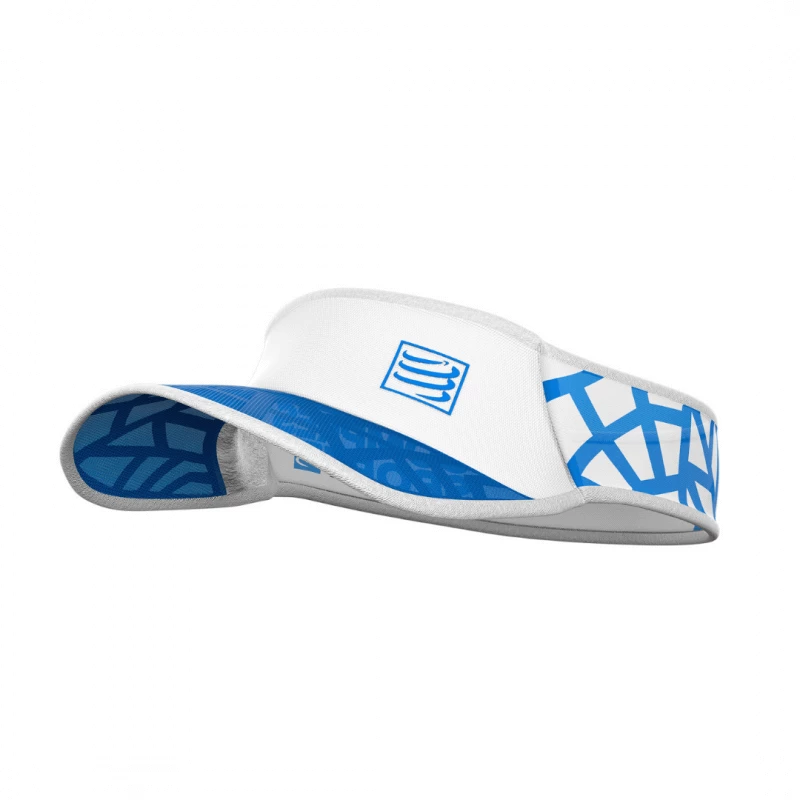Visor Compressport Spiderweb Ultralight Blanco Azul 3 Visor Compressport Spiderweb Ultralight Blanco Azul